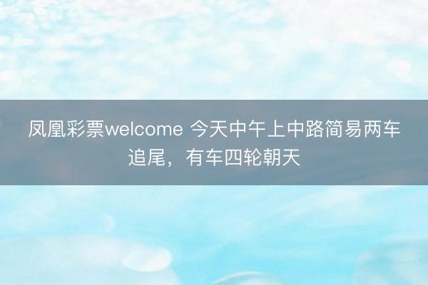 凤凰彩票welcome 今天中午上中路简易两车追尾，有车四轮朝天