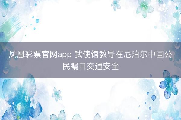 凤凰彩票官网app 我使馆教导在尼泊尔中国公民瞩目交通安全