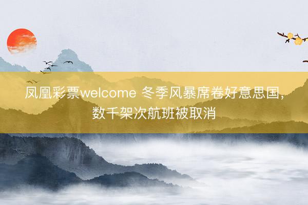 凤凰彩票welcome 冬季风暴席卷好意思国，数千架次航班被取消