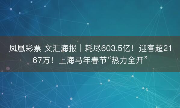 凤凰彩票 文汇海报｜耗尽603.5亿！迎客超2167万！上海马年春节“热力全开”