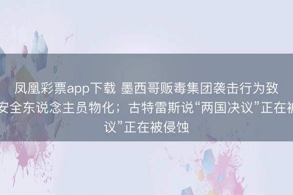 凤凰彩票app下载 墨西哥贩毒集团袭击行为致27名安全东说念主员物化;古特雷斯说“两国决议”正在被侵蚀