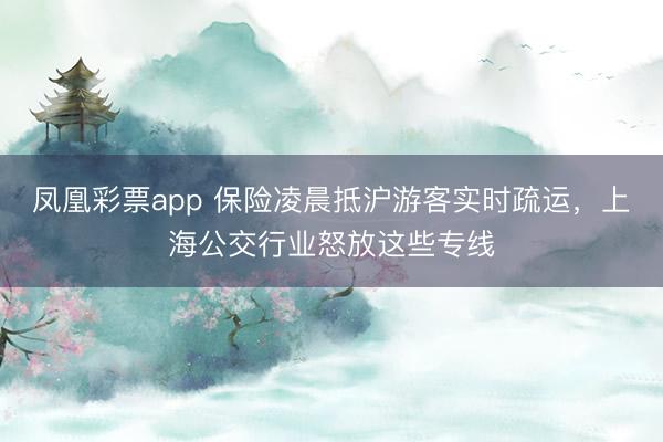 凤凰彩票app 保险凌晨抵沪游客实时疏运，上海公交行业怒放这些专线