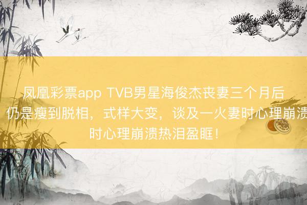 凤凰彩票app TVB男星海俊杰丧妻三个月后初度出面,仍是瘦到脱相,式样大变,谈及一火妻时心理崩溃热泪盈眶!